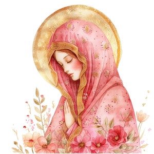 8 imágenes prediseñadas de la Virgen María, imágenes prediseñadas de la Madre María, imágenes prediseñadas de acuarela imprimibles, archivos JPG de alta calidad, descarga digital, manualidades de papel, diarios basura
