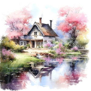 Ensemble de 16 cliparts de jardin floral, fleurs de jardin, clipart aquarelle imprimable, fichiers JPG de haute qualité, téléchargement numérique, créations en papier, journal indésirable