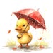 10 Duckling in Rain Clipart, Duckling Rainy, Printable Watercolor ...