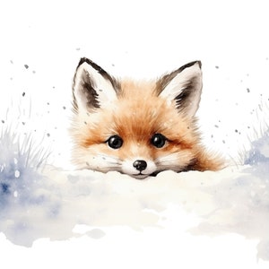 10 Clipart bébé renard furtif, renard Clipart, clipart aquarelle imprimable, PNG de haute qualité, téléchargement numérique, haute résolution, créations en papier