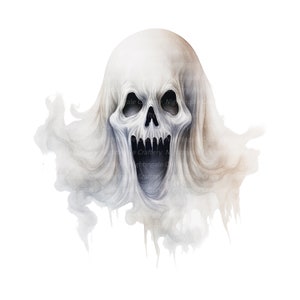 12 Scary Ghost clipart, afdrukbare aquarel clipart, hoge kwaliteit jpg&#39;s, digitale download, hoge resolutie, Paper Craft, ongewenste tijdschriften