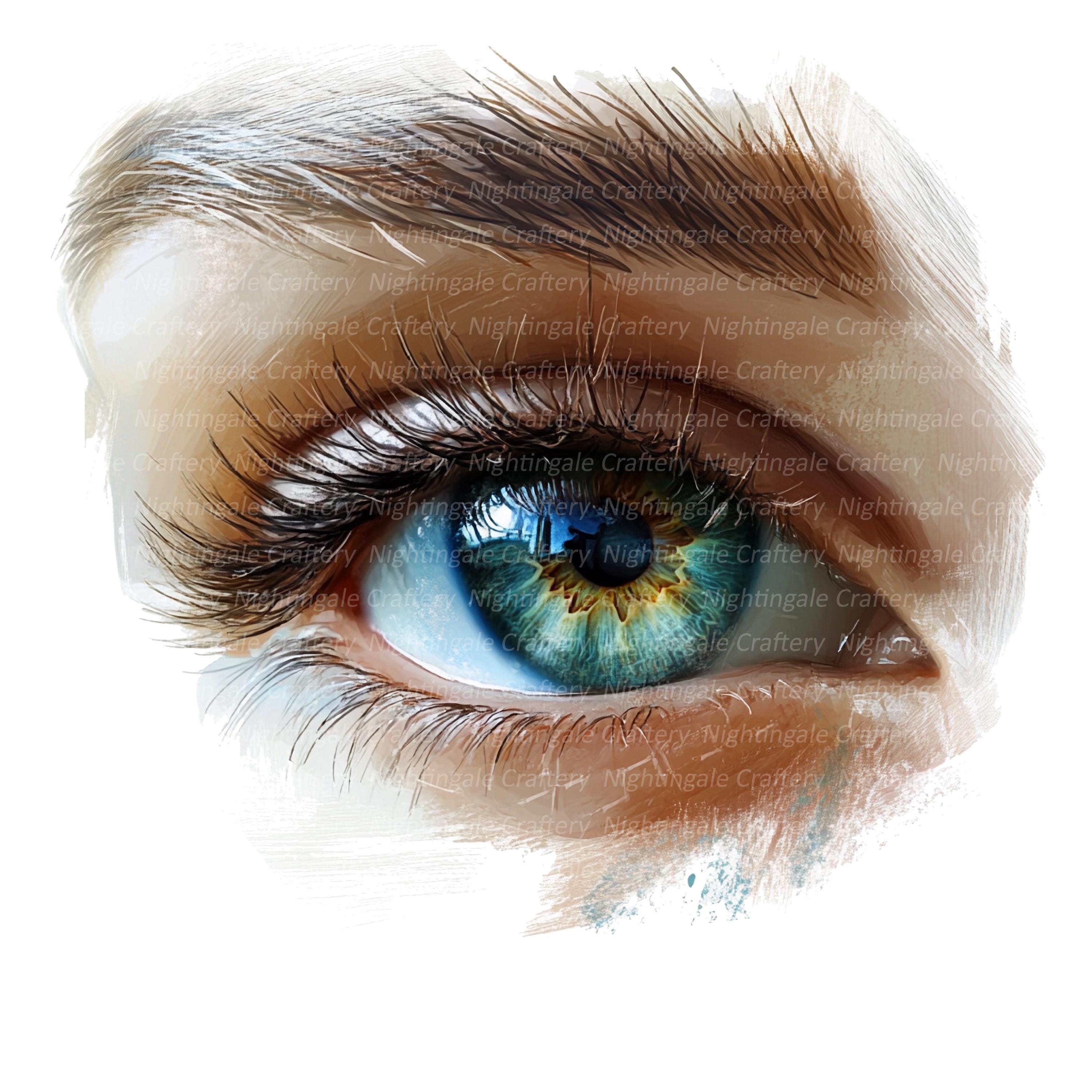 リアルな目のクリップアート11点、人間の目のクリップアート、印刷可能