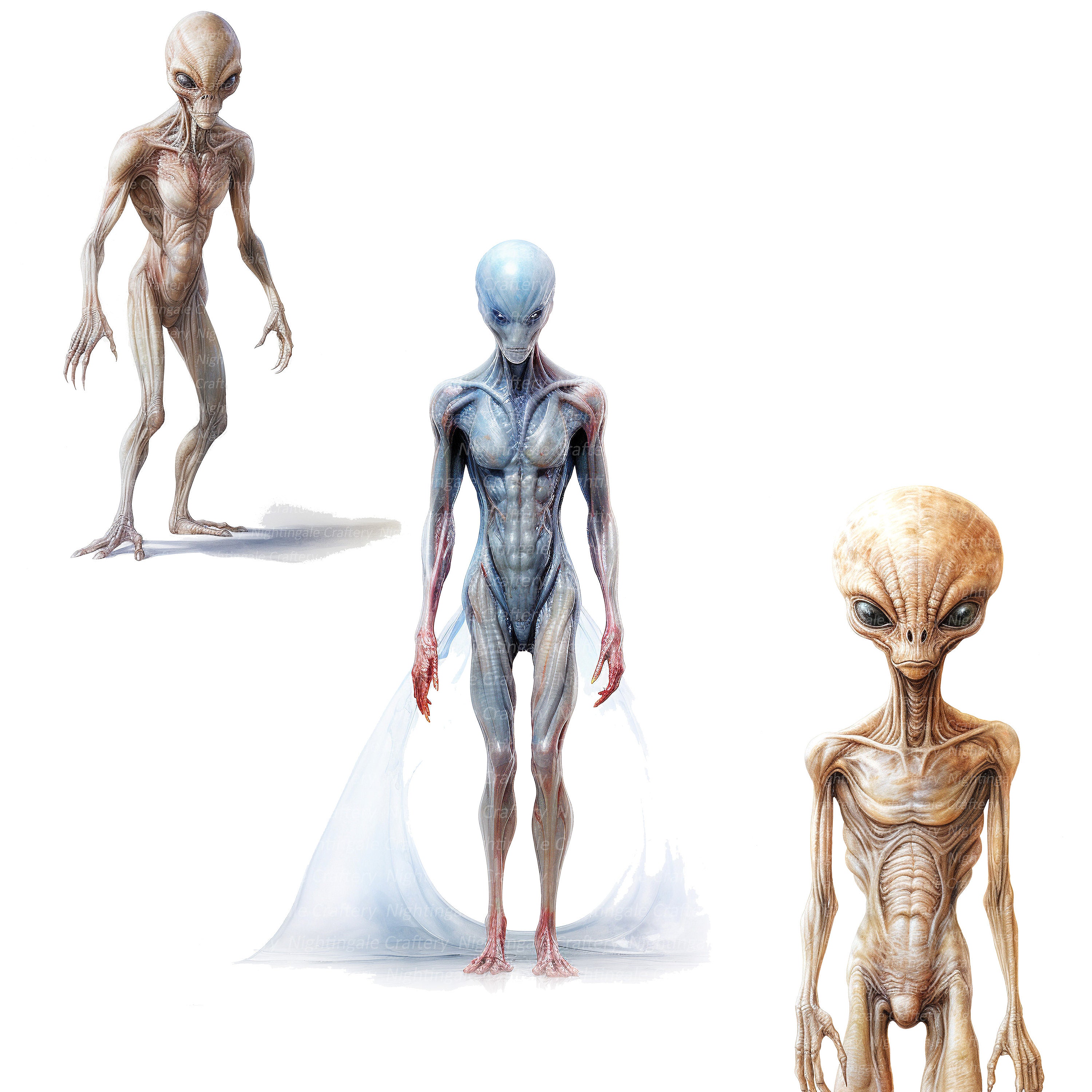 14 Alien Clipart, Aliens Clipart, UFO, Printable Watercolor Clipart ...