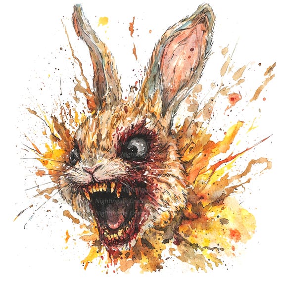 12 怖いウサギのクリップアート、ハロウィーンのクリップアート