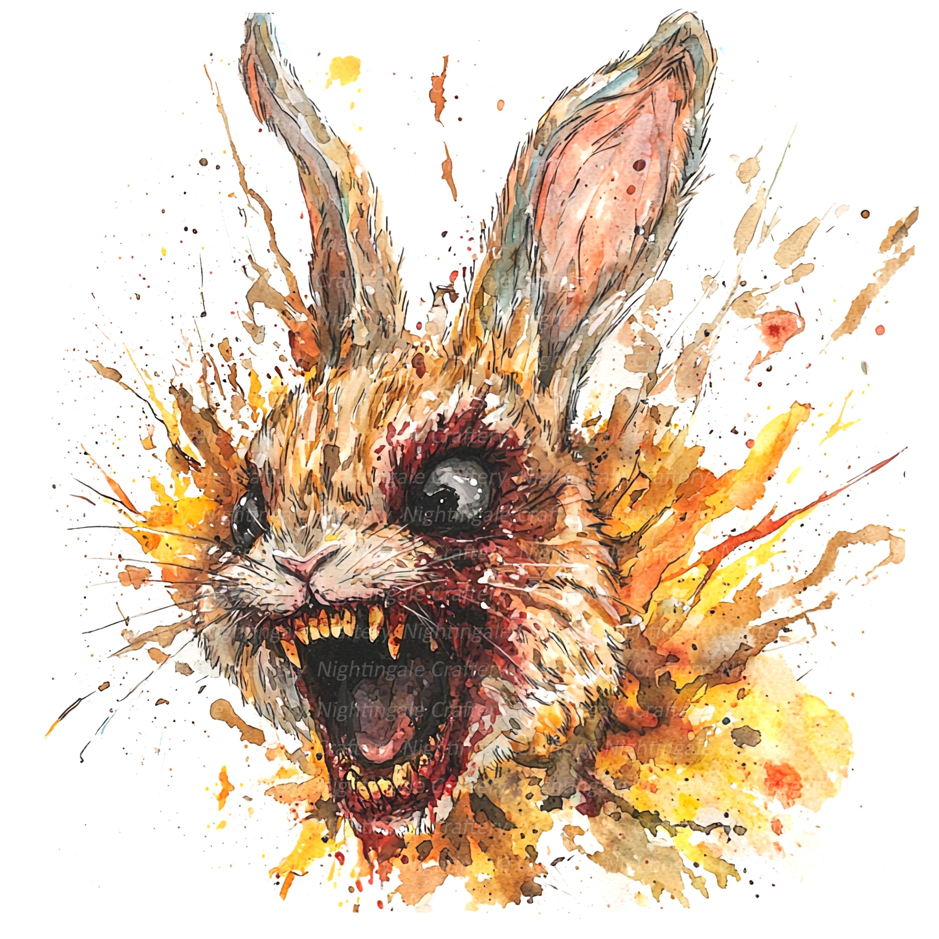 12 怖いウサギのクリップアート、ハロウィーンのクリップアート