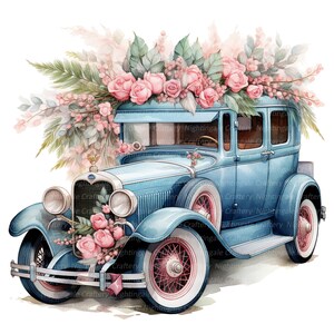 14 Floral Truck Clipart Set 2, Vintage Truck, Printable Watercolor ...