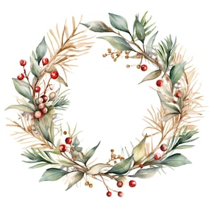 13 imágenes prediseñadas de coronas florales variadas, imágenes prediseñadas digitales, imágenes prediseñadas de acuarela, PNG de alta calidad, imágenes prediseñadas imprimibles, descarga digital, manualidades de papel