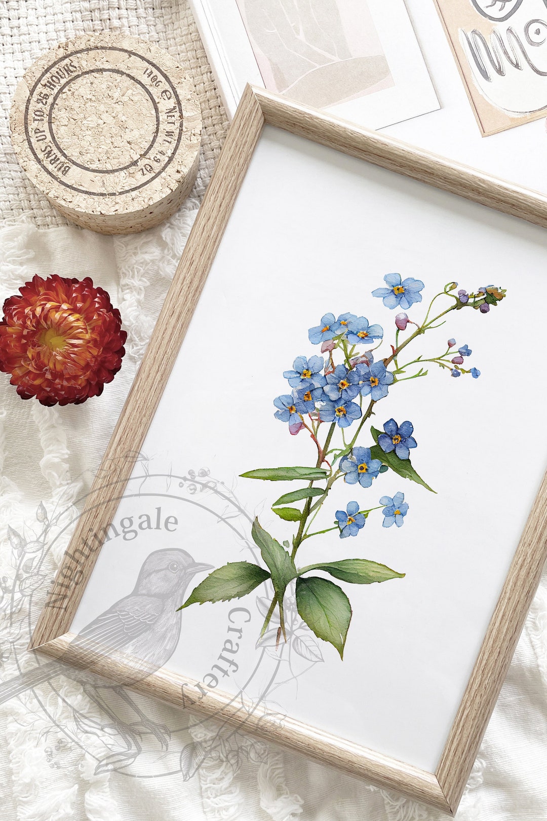 Forget Me Not Printable, Forget-me-not Digital Print, Forget Me Not ...