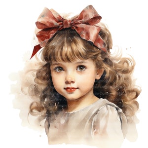 14 Weihnachten Vintage kleines Mädchen Clipart, druckbare Aquarell Clipart, hochwertige PNGs, digitaler Download, Papiermodell, Junk Journal