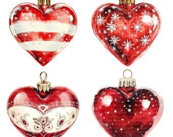 16 ハート形のボール クリップアート、クリスマス クリップアート