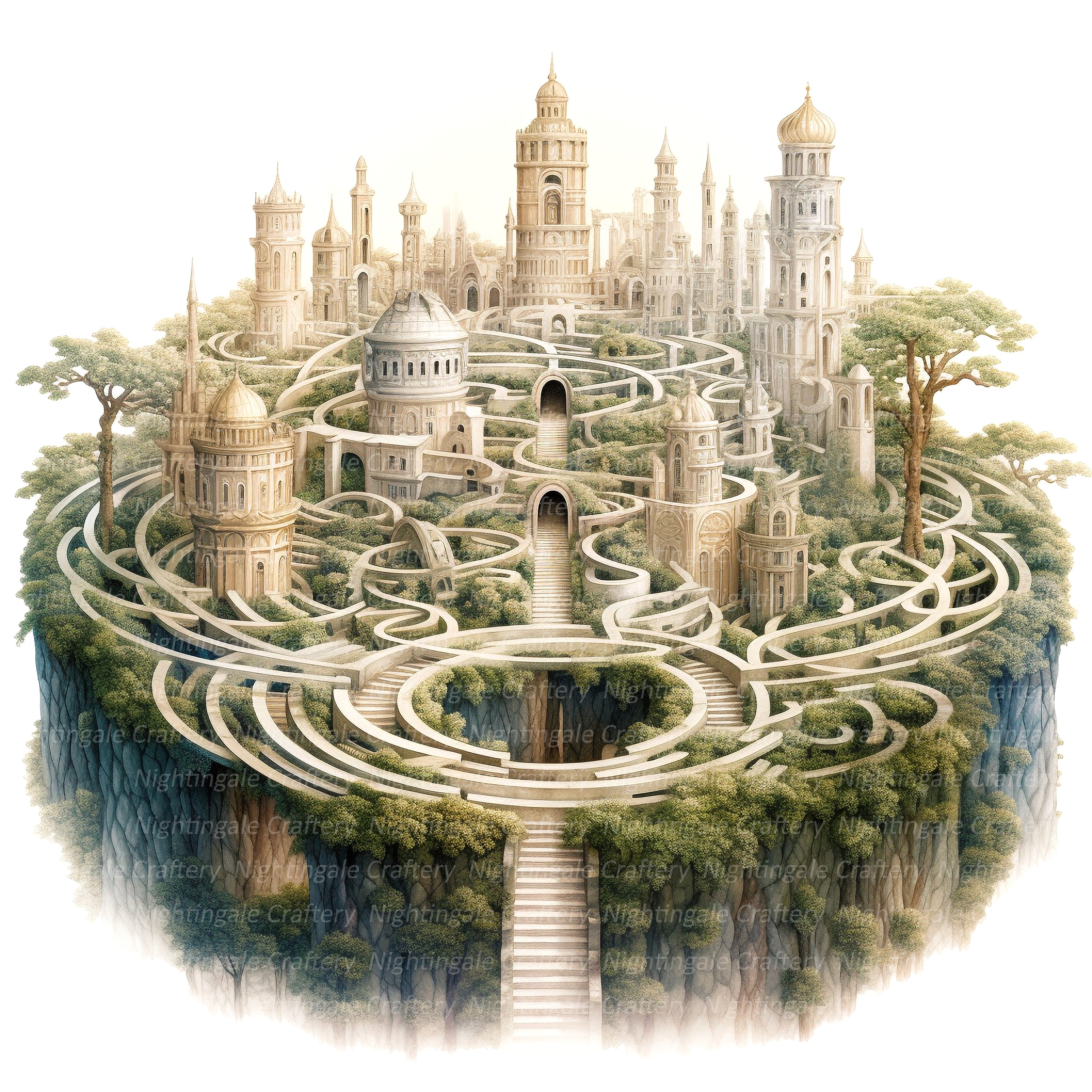 10 Labyrinth Clipart, Antique Labyrinth, Fairy Labyrinth, Printable ...