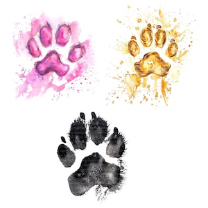 15 cliparts de patte de chien, empreinte de patte, patte de chat, clipart aquarelle imprimable, fichiers JPG de haute qualité, téléchargement numérique, créations en papier, journaux indésirables
