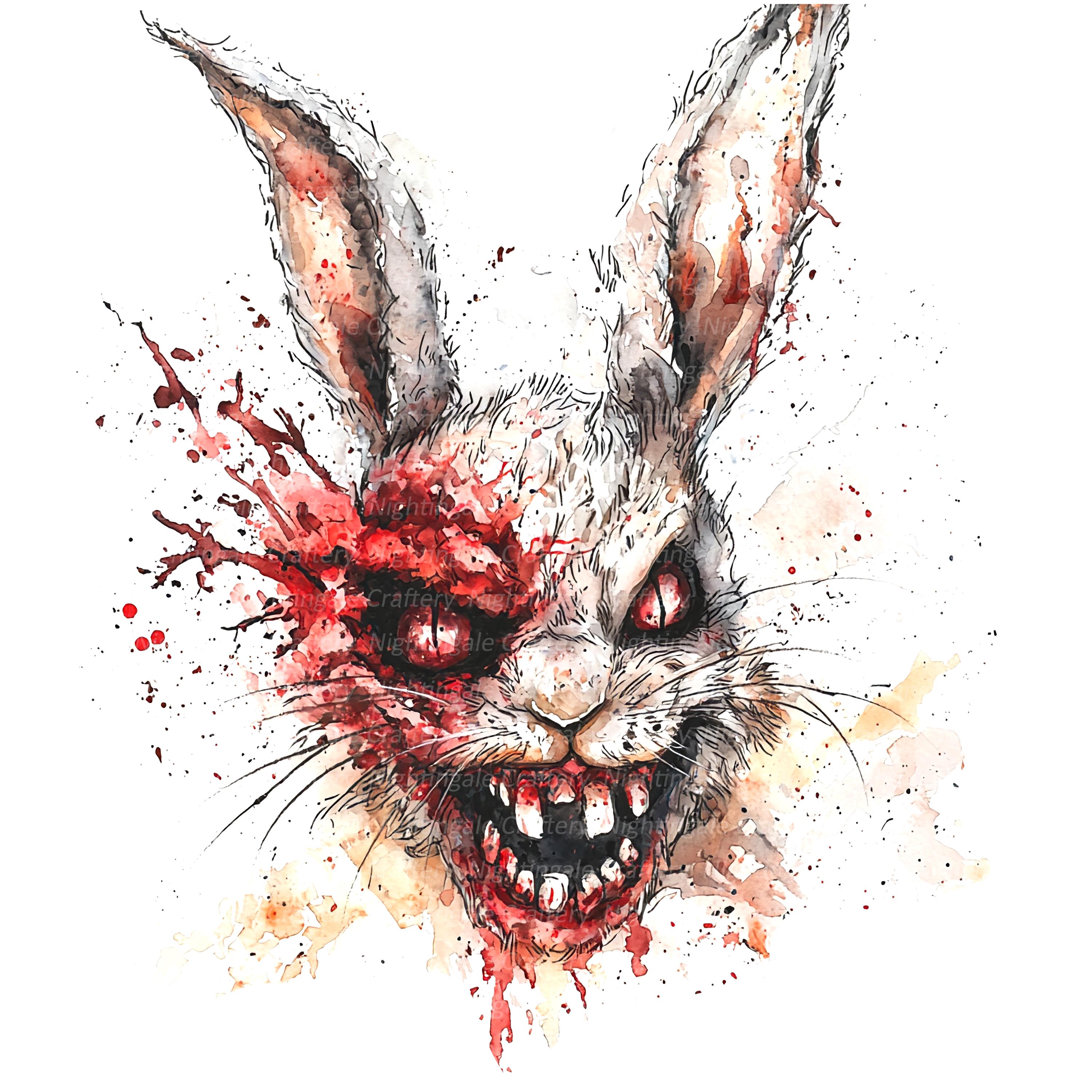 12 怖いウサギのクリップアート、ハロウィーンのクリップアート