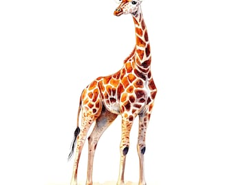 10 giraffe clipart, aquarel giraffe, afdrukbare aquarel clipart, hoge kwaliteit jpg's, digitale download, hoge resolutie, Papercraft