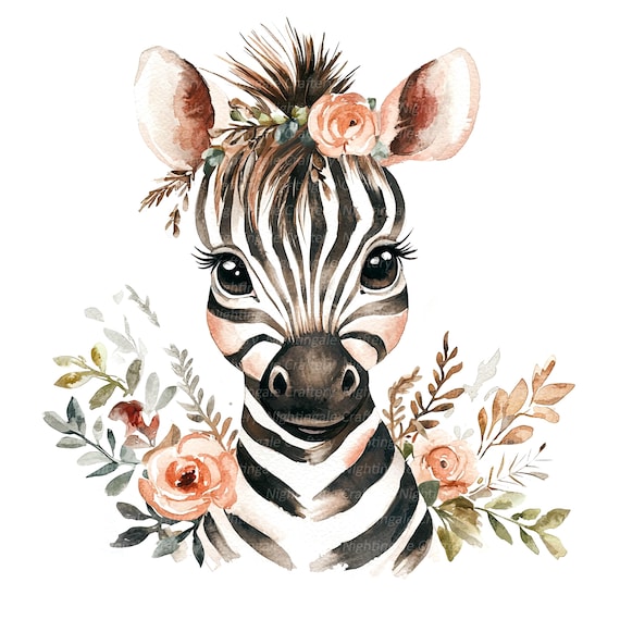 9 Cute Baby Zebra Clipart, Zebra Nursery, Printable