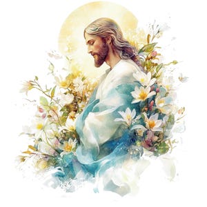 11 Jesus Christus Clipart, Ostern Jesus Clipart, druckbare Aquarell Clipart, hochwertige JPGs, digitaler Download, Papiermodell, Junk Journals