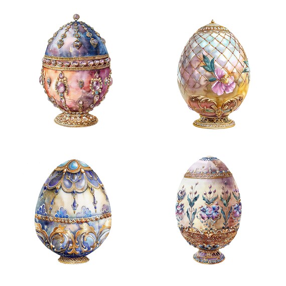 バカラ レアカラー 金彩 卵型 イースターエッグ 金属台座付き ブルークリスタル 20 ファベルジェの卵のクリップアート、イースターエッグのクリップ