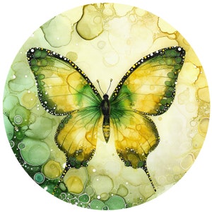 10 Schmetterling Clipart, Glasmalerei-Kreis, druckbare Aquarell Clipart, hochwertige JPGs, digitaler Download, Papiermodell, Junk Journal