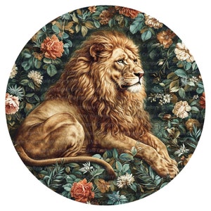 10 Clipart de leão floral, clipart de leão vintage, clipart em aquarela para impressão, JPGs de alta qualidade, download digital, artesanato em papel, diários indesejados