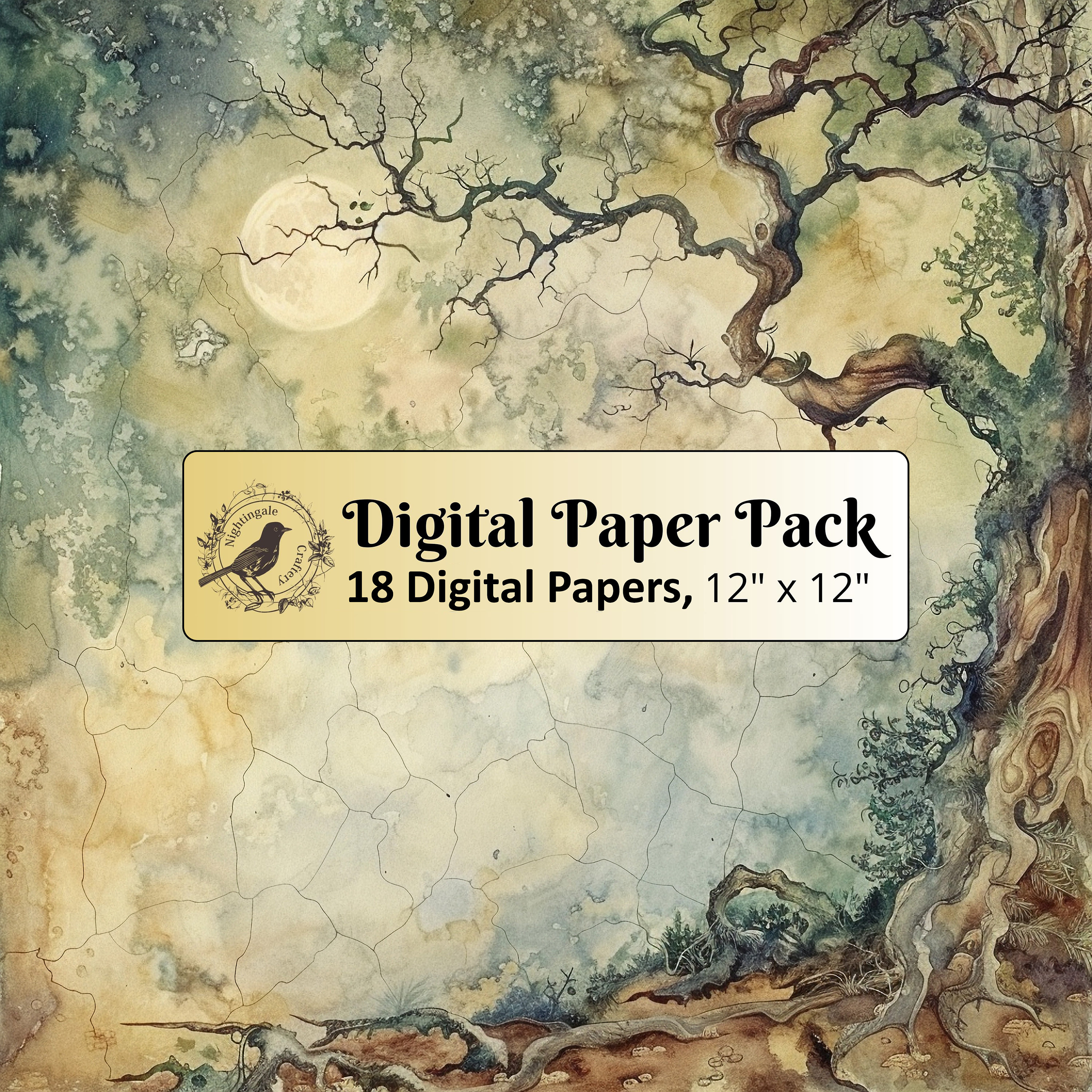 18 Fantasy Trees Vintage Papers, 12 X 12 Digital Paper Pack 18 Fantasy Trees Vintage Papers, 12 X 12 Digital Paper Pack