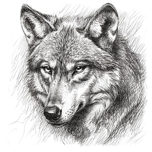8 Wolf zwart witte clipart, zeer fijne tekeningen, clipart, afdrukbare aquarel clipart, hoge kwaliteit png’s, digitale download, papier ambacht, ongewenste tijdschriften
