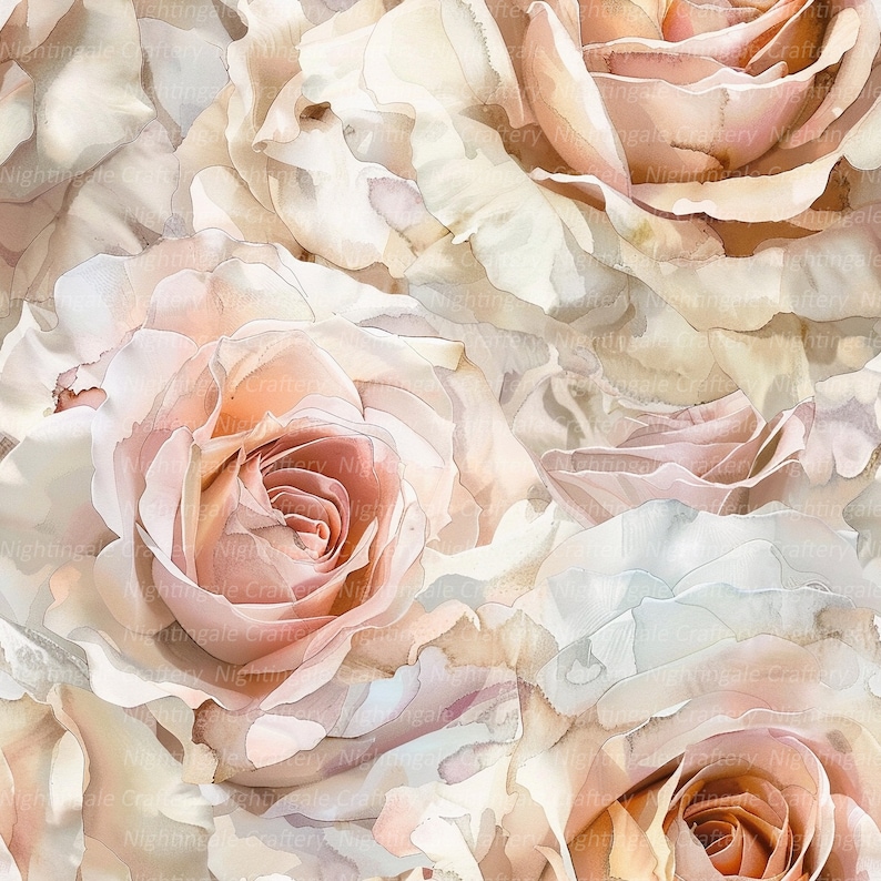 18 Pink Roses Background, SEAMLESS Roses Pattern, Digital Paper Pack ...
