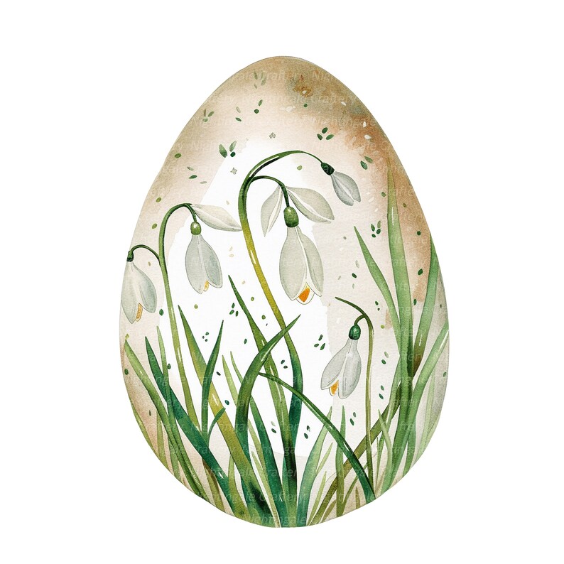 10 Floral Easter Egg Clipart, Easter Clipart, Printable Watercolor ...