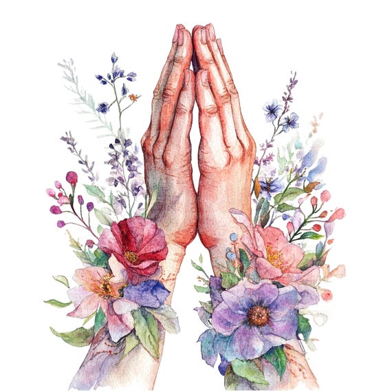 10 Praying Hands Clipart, Prayers Images, Printable Watercolor