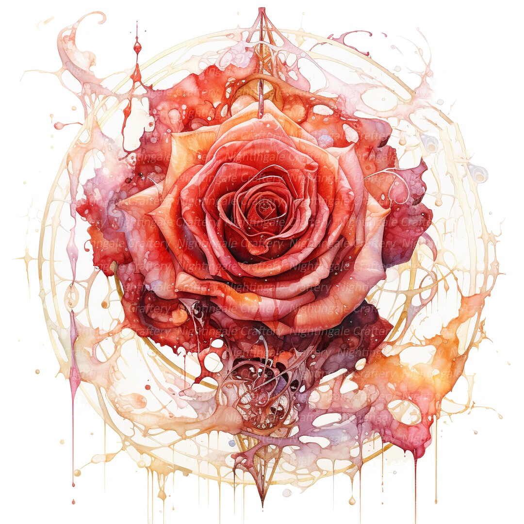 10 Abstract Roses Clipart Rose Artwork Rose Heart Printable - Etsy