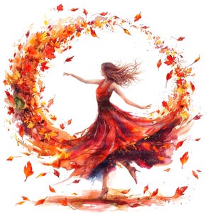 10 clipart abstrato de outono, vestido de mulher de outono, clipart aquarela para impressão, PNGs de alta qualidade, download digital, artesanato em papel, diário indesejado