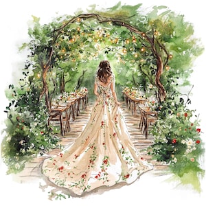 10 cliparts mariage, clipart mariée, invitation, clipart aquarelle imprimable, fichiers JPG de haute qualité, téléchargement numérique, créations en papier, journaux intimes