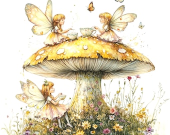 9 Floral Fairies Clipart, Fairy Celebration Clipart, Printable Watercolor clipart, High Quality JPGs, Digital download, Paper craft, journal