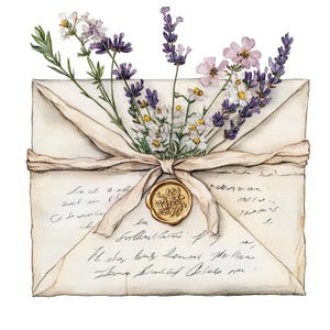 9 Floral Envelope Clipart, Vintage Envelope, Printable Watercolor clipart, High Quality PNGs, Digital download, Paper craft, junk journals