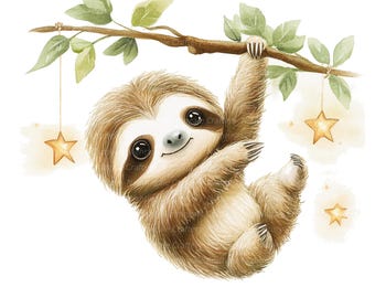 原画『 Hang ing 』アクリル水彩画 絵画 アート イラスト ナマケモノ 原画『 Hang ing 』アクリル水彩画 絵画 アート イラスト ナマケモノ