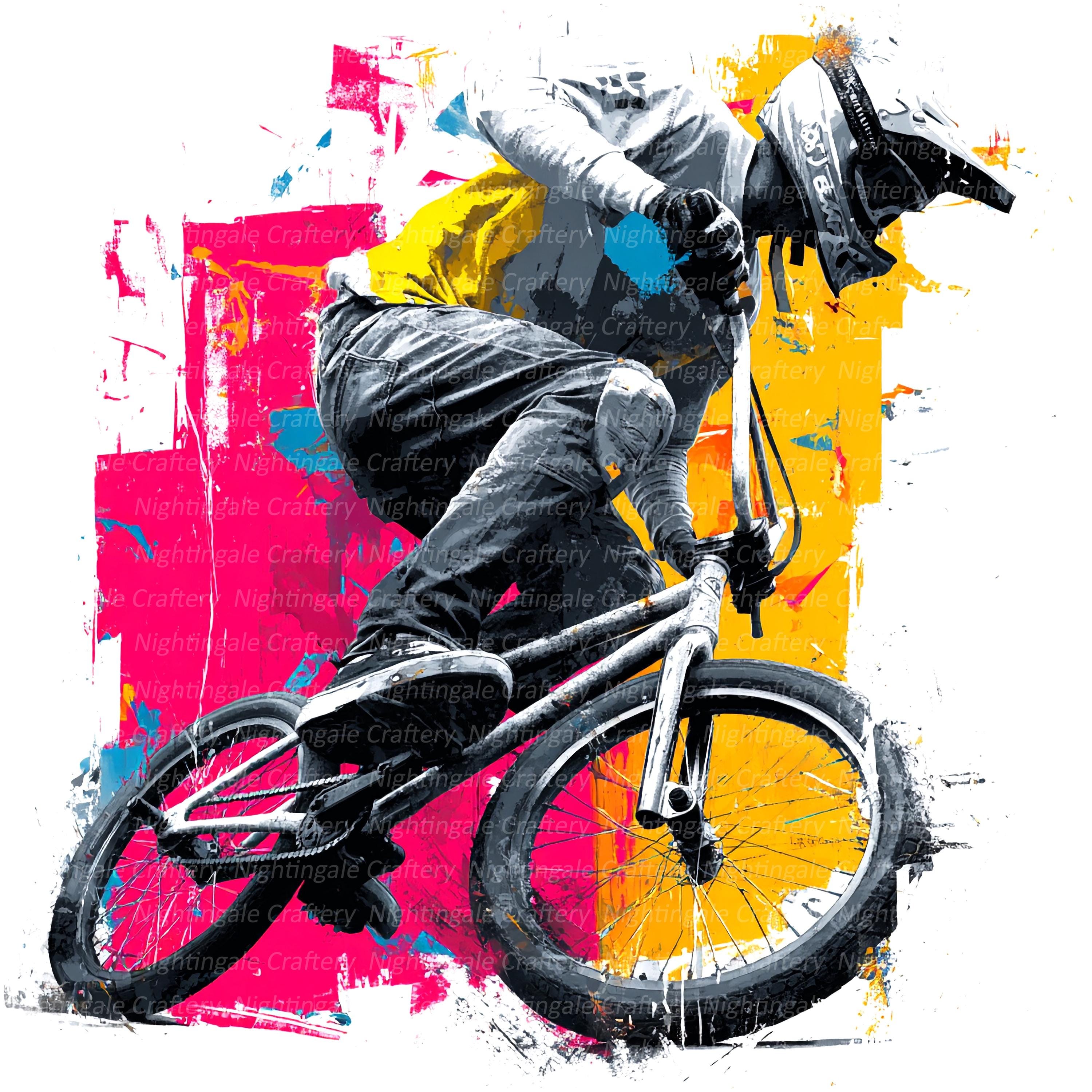 8 BMX Clipart, BMX Art, Bmx Graffiti, Printable Watercolor Clipart