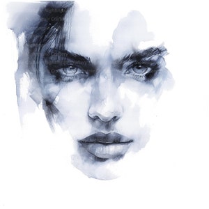 14 Clipart visage de femme, clipart yeux de femme, clipart aquarelle imprimable, fichiers JPG de haute qualité, téléchargement numérique, créations en papier, journaux indésirables