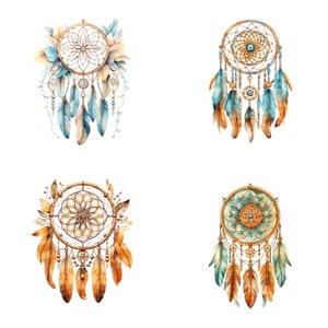 16 Adorable Dreamcatchers Clipart, Printable Watercolor Clipart, High ...