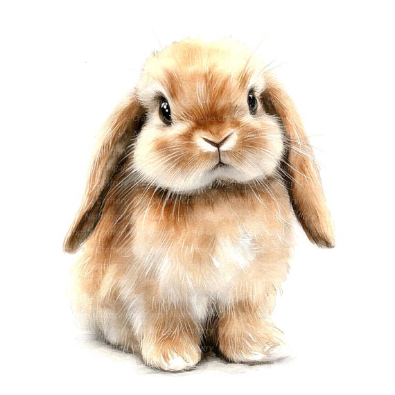 ふわふわうさぎのクリップアート12点、ウサギのクリップアート、印刷
