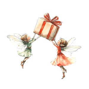 14 Fairy Party Clipart, Birthday Gift Clipart, Printable Watercolor clipart, High Quality JPGs, Digital download, Paper craft, journals
