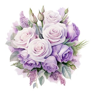 10 Clipart bouquet di lavanda lilla, lavanda, clipart acquerello stampabile, PNG di alta qualità, download digitale, artigianato con la carta, diari spazzatura