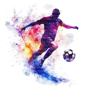 9 Fußballspieler Clipart, Fußball Wandkunst, druckbare Aquarell Clipart, hochwertige PNGs, digitaler Download, Papiermodell, Journal, Fußball