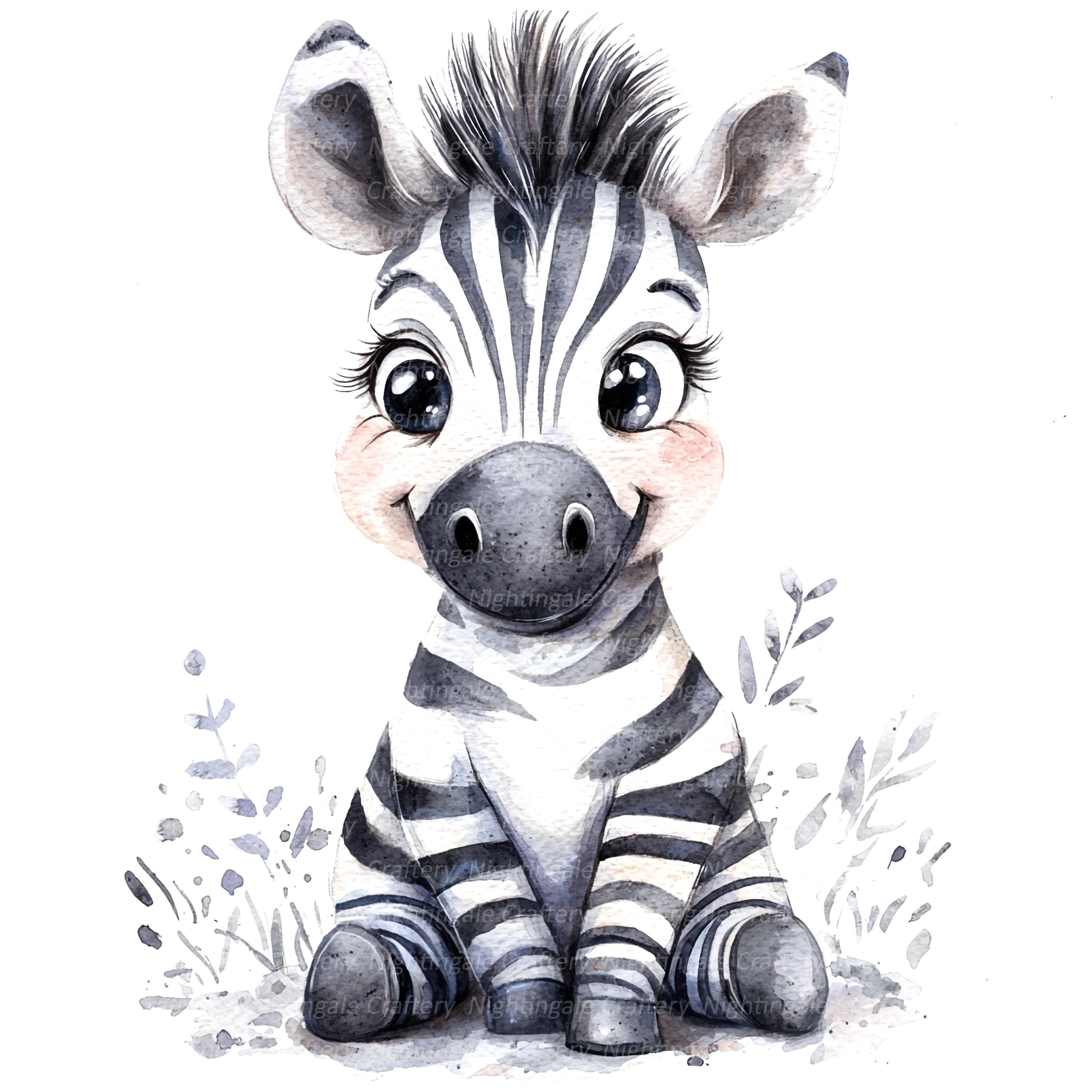 絵画 BABY BABY 9 Cute Baby Zebra Clipart, Zebra Nursery, Printable