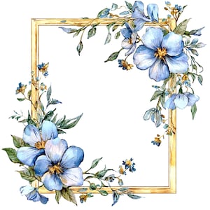 12 decoraciones florales, varios marcos florales, imágenes prediseñadas digitales, imágenes prediseñadas de acuarela, archivos JPG de alta calidad, descarga digital, manualidades de papel, diario basura