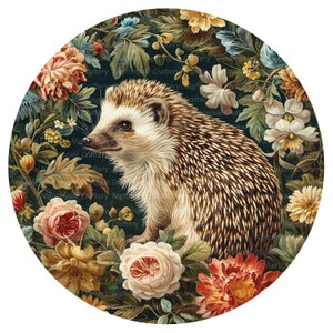 8 Clipart de ouriço floral, clipart de ouriço vintage, clipart em aquarela para impressão, JPGs de alta qualidade, download digital, artesanato em papel, diário