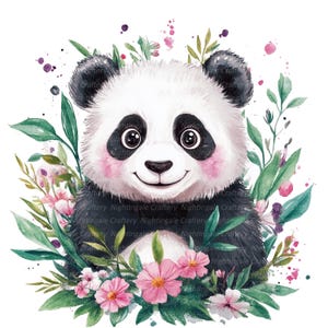 10 panda, rode panda clipart, afdrukbare panda's, afdrukbare aquarel clipart, hoge kwaliteit jpg's, digitale download, papierkunst, junk journal