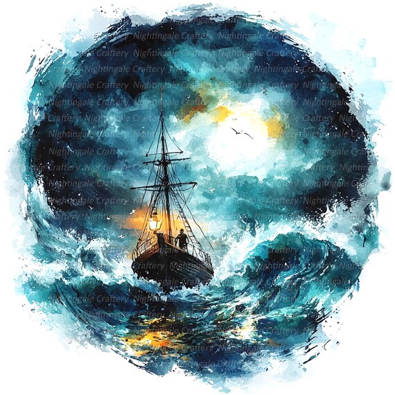 嵐の中の船のクリップアート 10 枚、嵐の海のクリップアート