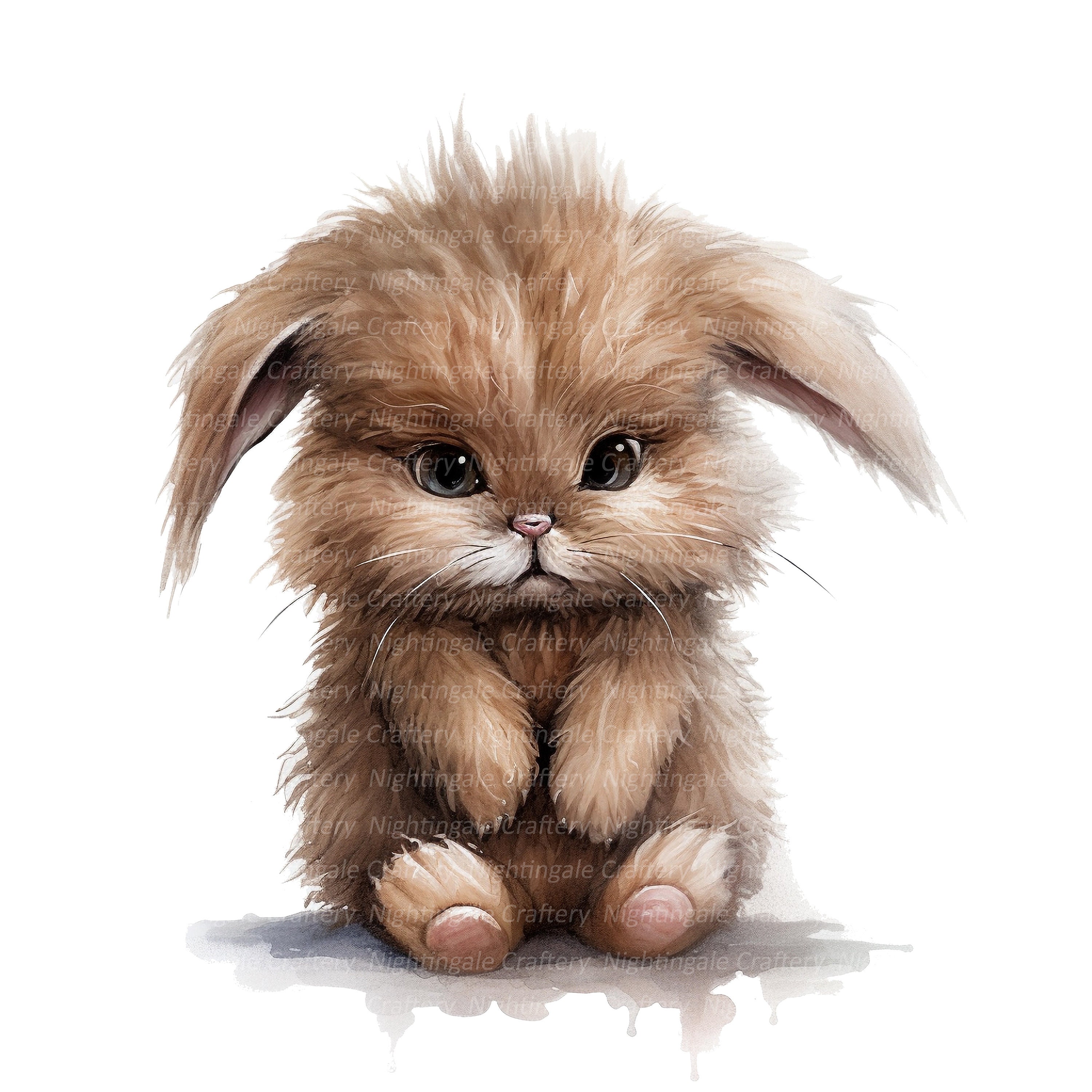 Grumpy Bunny Clipart Fluffy Rabbit Clipart Printable - Etsy UK