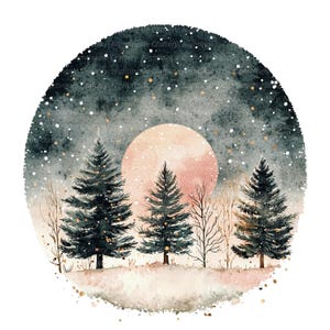 12 cliparts d'arbres de Noël, art de cartes de Noël, clipart aquarelle imprimable, fichiers JPG de haute qualité, téléchargement numérique, créations en papier, journal de bordel