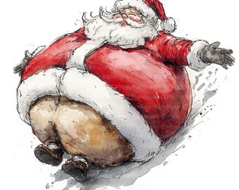 10 個の面白いクリスマス サンタ クリップアート、太ったサンタ、印刷