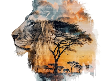 8 Arte mural de león, Foto de león, Arte mural imprimible, JPG de alta calidad, Descarga digital, Alta resolución, Diseño de camiseta, Sublimación